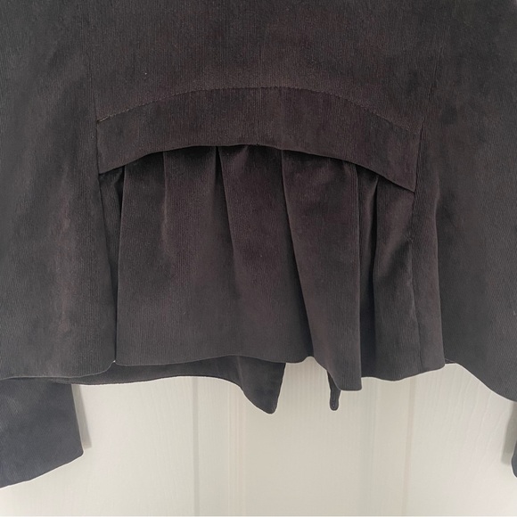 Iris Setlakwe Dark Brown Corduroy Peplum Back Blazer Size 12 - Picture 8 of 13